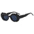 Basic Solid Color Pc Oval Frame Full Frame Women's Sunglasses