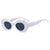 Basic Solid Color Pc Oval Frame Full Frame Women's Sunglasses