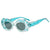 Basic Solid Color Pc Oval Frame Full Frame Women's Sunglasses