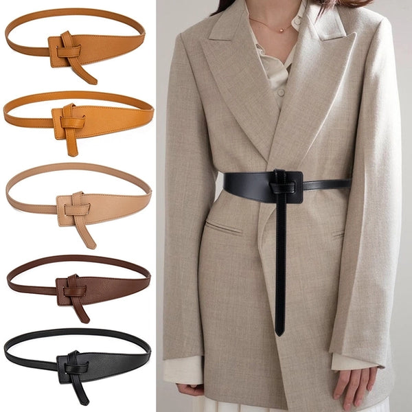 Basic Solid Color Pu Leather Belt