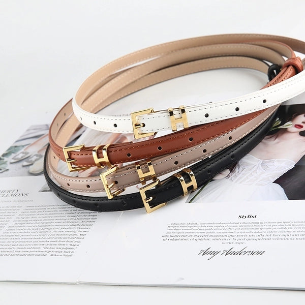 Basic Solid Color Pu Leather Women's Leather Belts 1 Piece