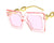 Basic Solid Color Resin Square Full Frame Women's Sunglasses