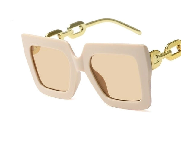 Basic Solid Color Resin Square Full Frame Women's Sunglasses