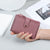 Basic Solid Color Square Zipper Buckle Small Wallet