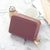 Basic Solid Color Square Zipper Small Wallet