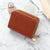 Basic Solid Color Square Zipper Small Wallet