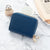 Basic Solid Color Square Zipper Small Wallet