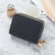 Basic Solid Color Square Zipper Small Wallet