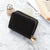 Basic Solid Color Square Zipper Small Wallet