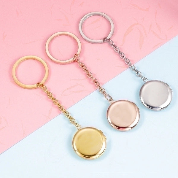 Basic Solid Color Stainless Steel Plating None 18K Gold Plated Keychain