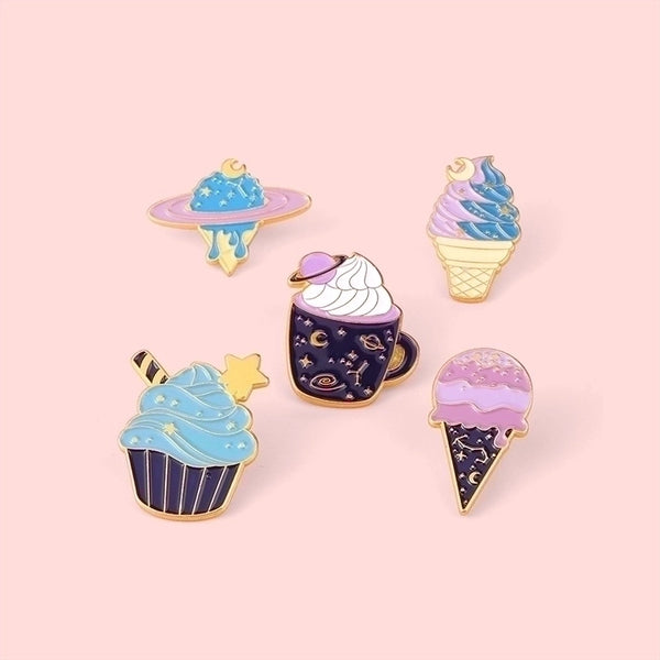 Basic Sweet Pin Ice Cream Alloy Stoving Varnish Women'S Brooches