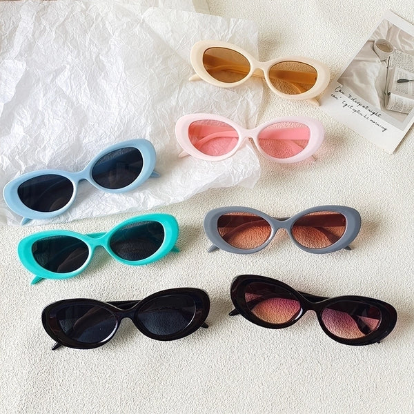 Beach Modern Style Sweet Solid Color Pc Resin Oval Frame Full Frame Women's Sunglasses