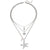 Beach Starfish Conch Shell Stainless Steel Plating Artificial Pearls Layered Necklaces