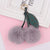 Beach Streetwear Cherry Imitate Rex Rabbit Fur Alloy Women's Keychain