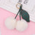 Beach Streetwear Cherry Imitate Rex Rabbit Fur Alloy Women's Keychain