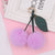 Beach Streetwear Cherry Imitate Rex Rabbit Fur Alloy Women's Keychain