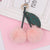 Beach Streetwear Cherry Imitate Rex Rabbit Fur Alloy Women's Keychain