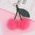 Beach Streetwear Cherry Imitate Rex Rabbit Fur Alloy Women's Keychain