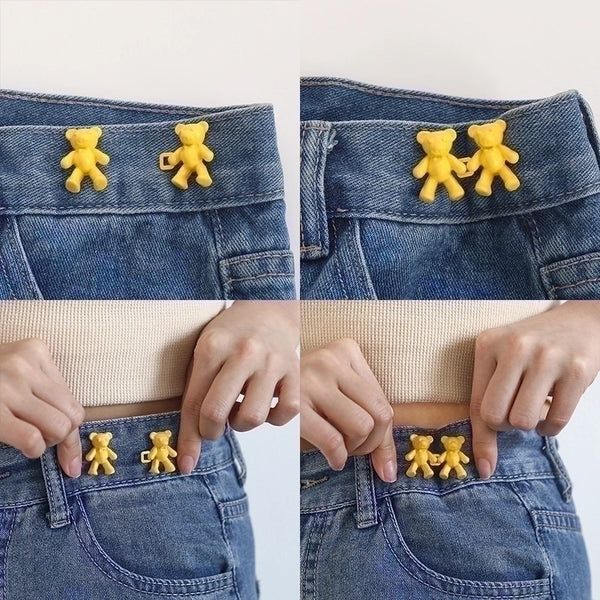 Bear Belt Buckle Detachable Nail-free Sewing Free Waist Button Denim Pants Waist Big Change Small Waist Slimming Artifact