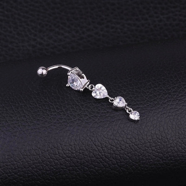 Belly Rings Fashion Heart 316 Stainless Steel  Inlaid Zircon