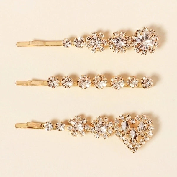 Best Seller In Europe And America Fashion Sweet Rhinestone Hairpin Mori Style Bang Side Clip Everyday  Metal Barrettes