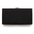 Black Champagne Silver Pu Leather Polyester Solid Color Square Clutch Evening Bag