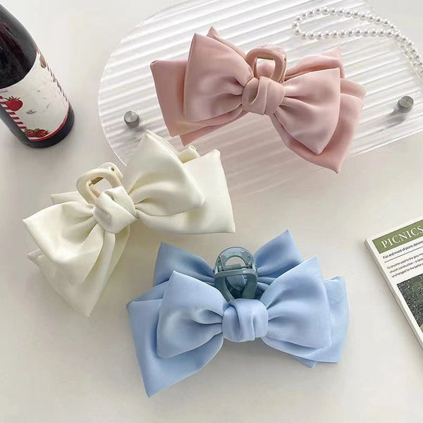 Black Double-sided Big Bow Grab Clip Escape Princess Headwear Korean Simple Elegant Shark Clip Wholesale Hairpin Women