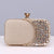 Black Gold Silver Pu Leather Color Block Rhinestone Square Evening Bags