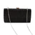 Black Gold Silver Pu Leather Solid Color Square Folds Clutch Evening Bag