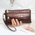 Black Pu Leather Solid Color Square Clutches