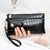 Black Pu Leather Solid Color Square Clutches