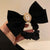 Black Velvet Rose Bow Hairpin Retro French Top Clip  Style Grab Hair Accessories