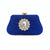 Blue Black Gold Pu Leather Cotton Flower Rhinestone Square Evening Bags