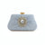 Blue Black Gold Pu Leather Cotton Flower Rhinestone Square Evening Bags