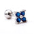 Blue Flower Bloggers Screw Piercing Ear Bone Nail Earrings