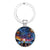 Bohemian Classic Style Portrait Sunflower Starry Sky Alloy Buckle Glass Bag Pendant Keychain