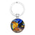 Bohemian Classic Style Portrait Sunflower Starry Sky Alloy Buckle Glass Bag Pendant Keychain