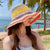 Bohemian Style Women's Foldable Rainbow Color Matching Fisherman Hat Straw Hat