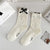 Bowknot Socks Women's Spring And Summer Mid-length Socks Thin Sweat-absorbent Stockings Black And White Versatile  Trendy Zhuji Socks