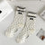 Bowknot Socks Women's Spring And Summer Mid-length Socks Thin Sweat-absorbent Stockings Black And White Versatile  Trendy Zhuji Socks