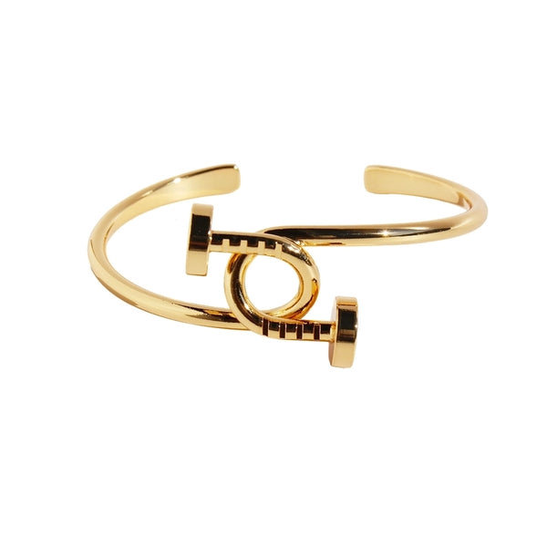 Brass Irregular Plating Geometric Nail Bangle