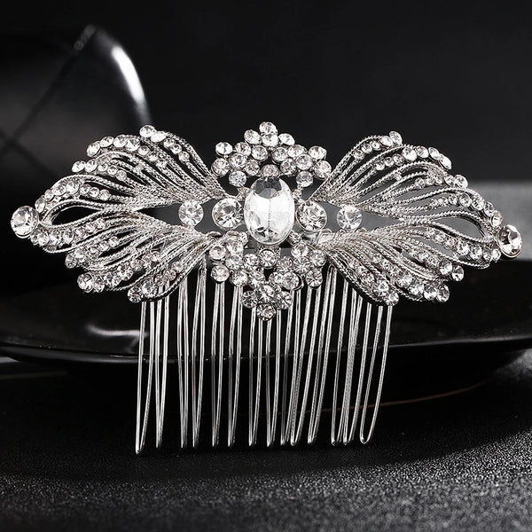 Bridal Headdress Wedding Korean Rhinestone Plate Hair Comb Wholesale