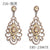 Bridal Wedding Accessories Hollow Alloy Rhinestone Round Earrings