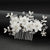 Bridal Wedding Hair Accessories White Flowers Beaded Hair Comb