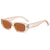 British Style Solid Color Ac Oval Frame Full Frame Women's Sunglasses