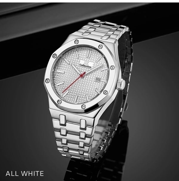 Business Geometric Single Folding Buckle Quartz Men's Watches