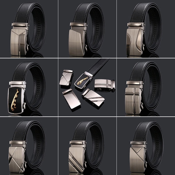 Business Rectangle Pu Leather Iron Men's Leather Belts