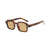 Business Retro Simple Style Solid Color Pc Square Full Frame Women's Sunglasses