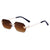 Business Retro Solid Color Pc Square Frameless Men's Sunglasses