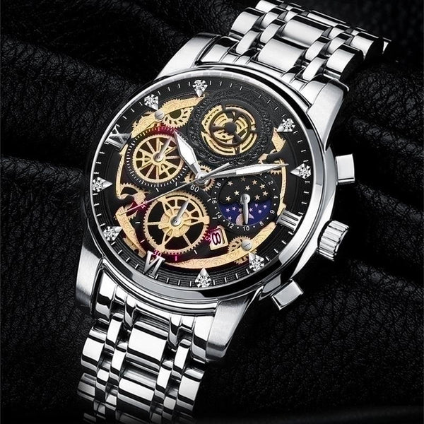 Business Star Double Side Snaps Quartz Men's Watches